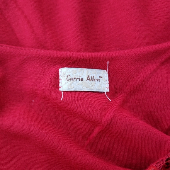 00's Carrie Allen Red Sequined Knit Tank Top Size M - Picture 2 of 6